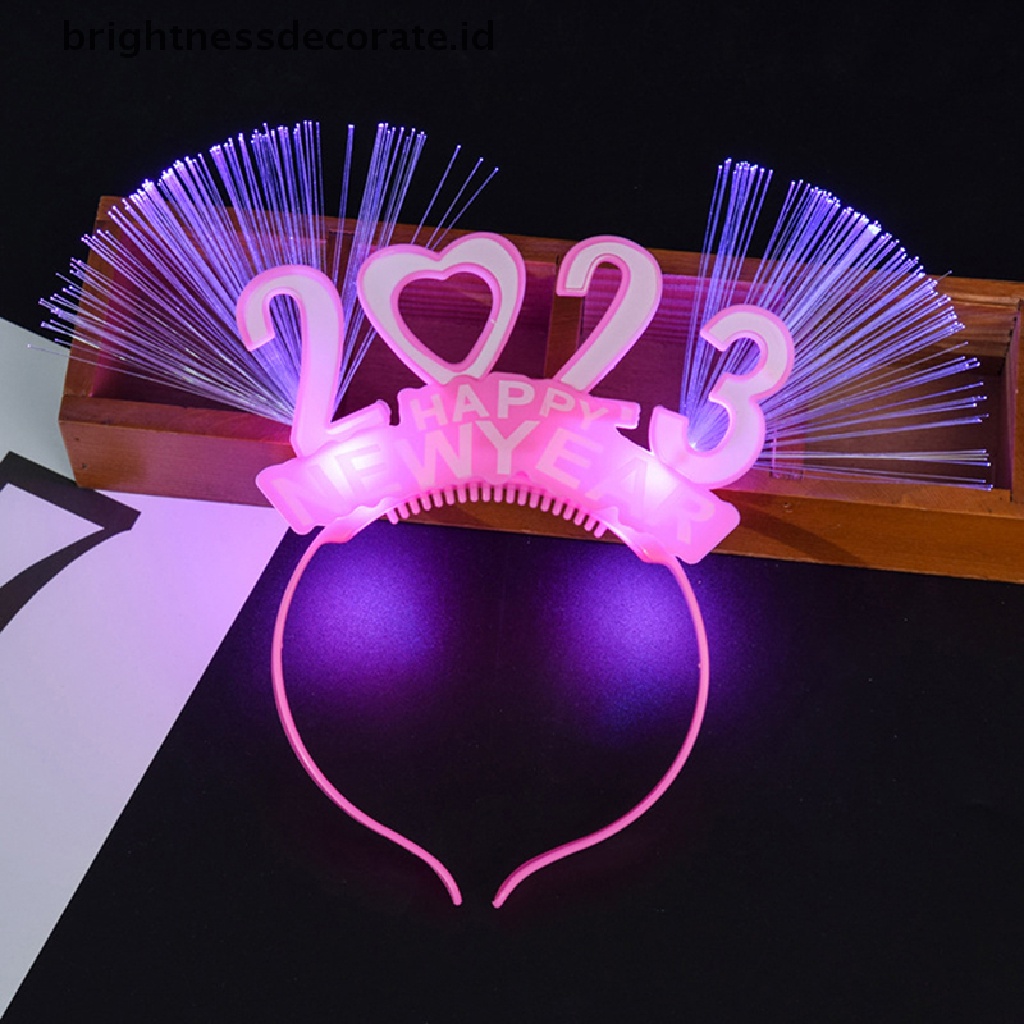 [Birth] 2023ikat Kepala Happy New Year Glowing Hiasan Kepala Tahun Baru Anak Props Gift [ID]