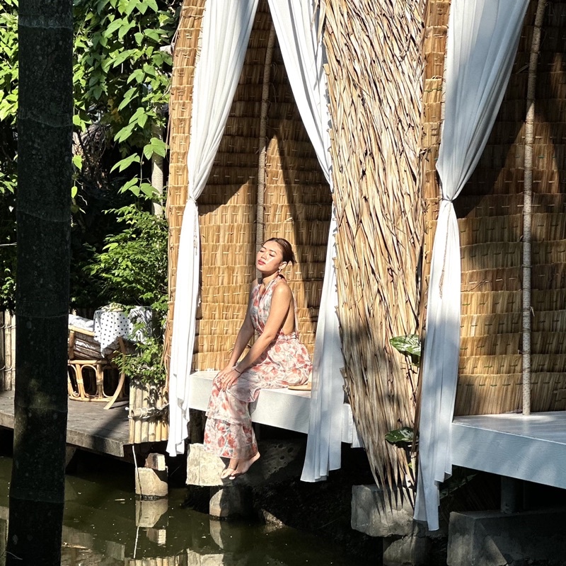 ROSE SUMMER BACKLESS DRESS / GAUN PANTAI / GAUN PANJANG