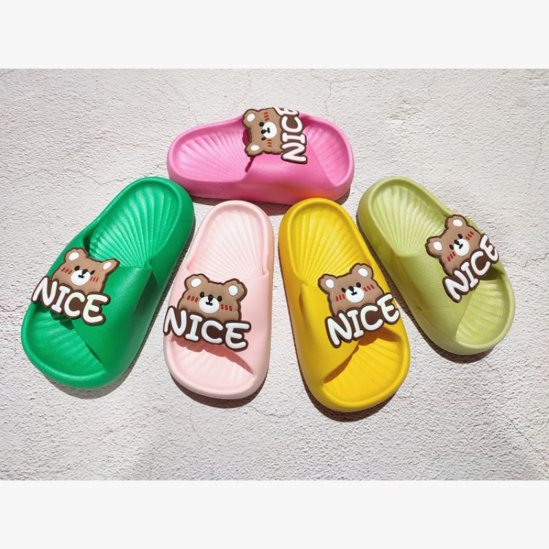 sandal slop anak perempuan favoli karet model nice bear