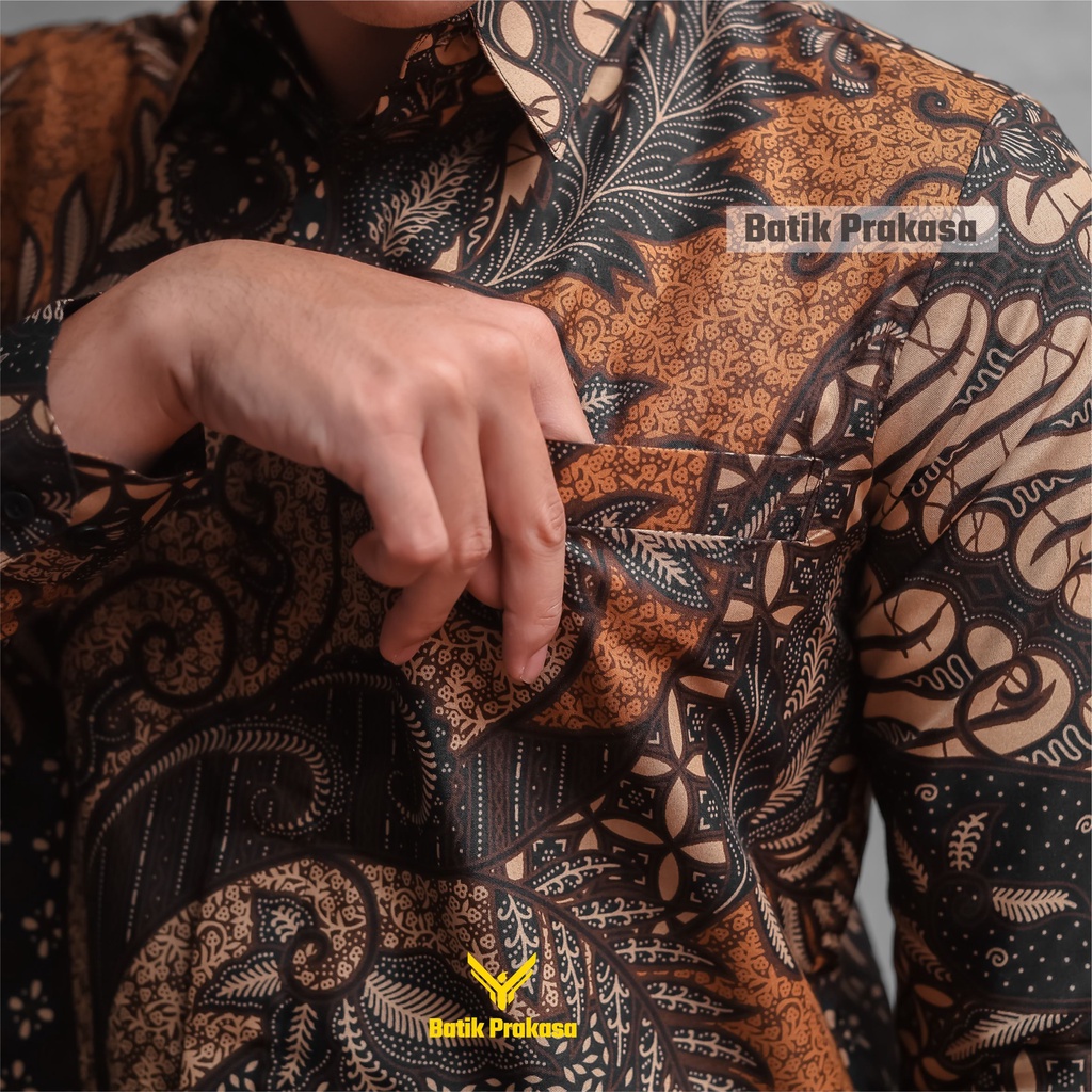 Kemeja Batik Prakasa Motif Wikan Bakuh Slimfit Lengan Panjang Batik Solo