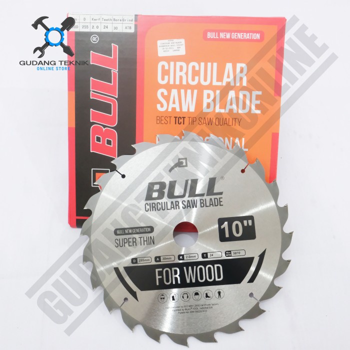 Mata Pisau Kayu Circular Saw BULL 10&quot; 24T 40T 60T / Circular Saw Blade Mata Gergaji Circle 10 Inch 24T 40T 60T BULL