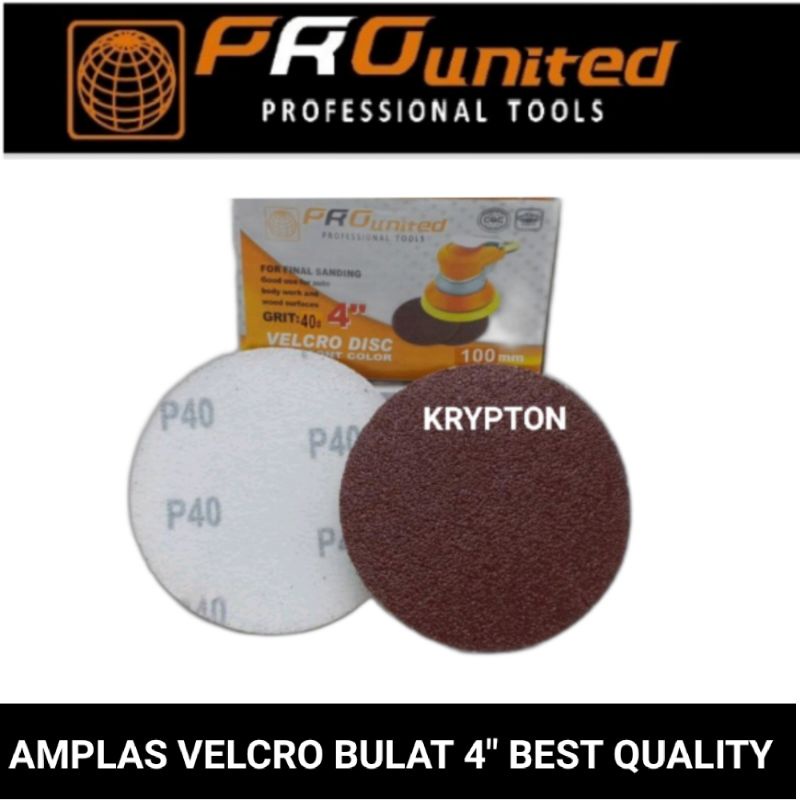 Amplas bulat Velcro 4&quot; pro united best quality