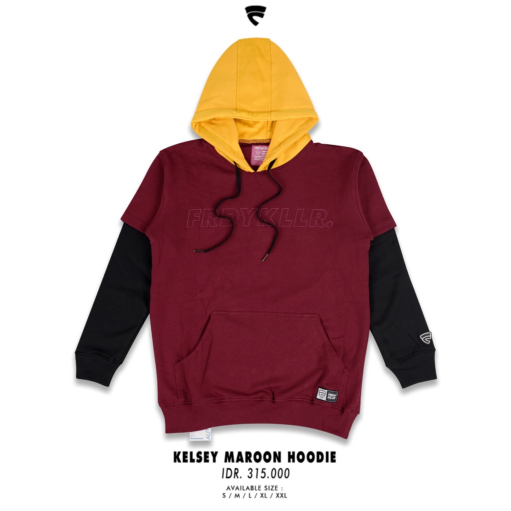 JACKET HOODIE FRIDAY KILLER | KELSEY MAROON HOODIE