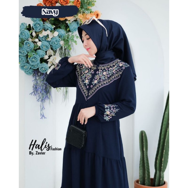 DRESS BORDIR SUSUN BY HALIS FASHION // DRESS WANITA // GAMIS BORDIR MUSLIMAH