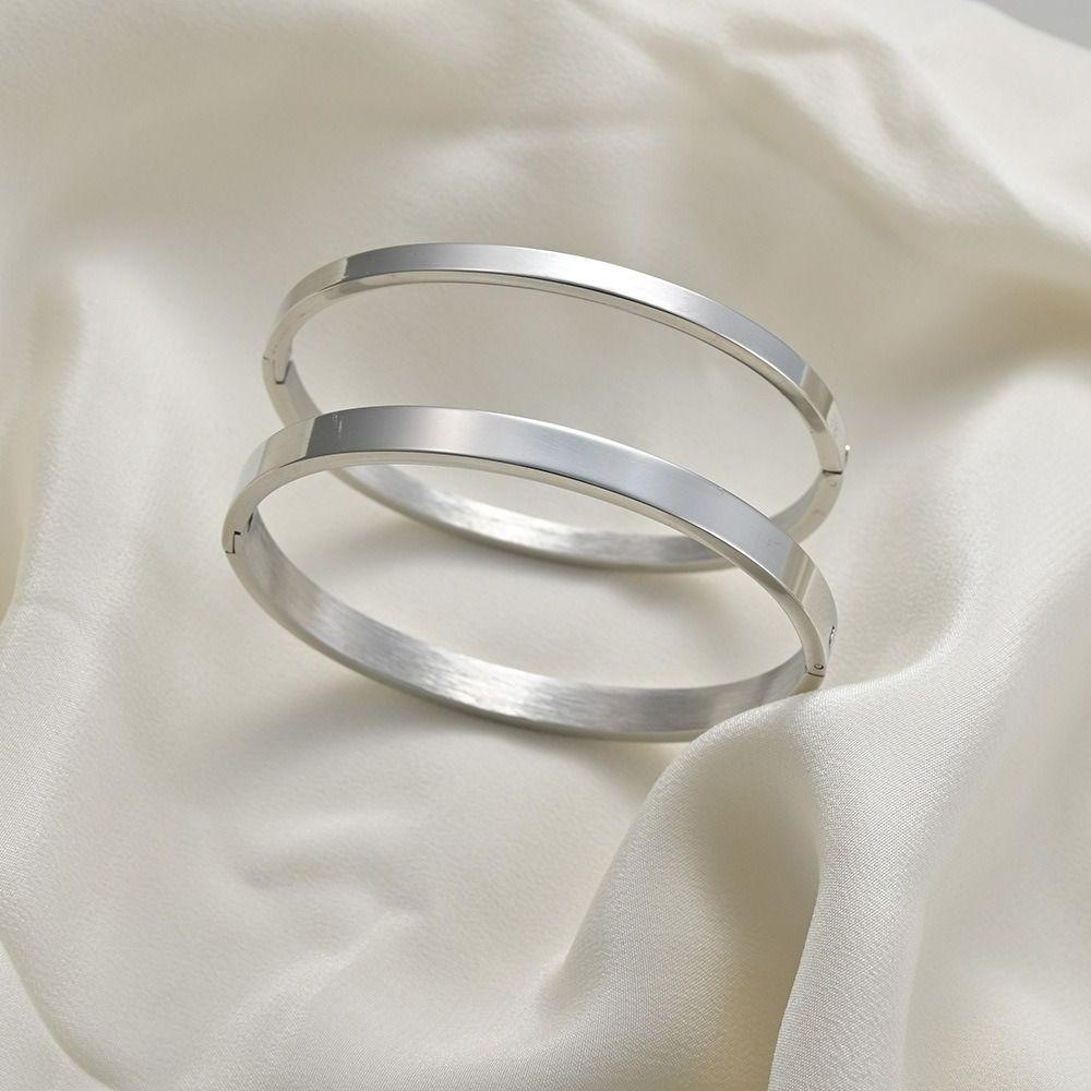 Preva Manset Gelang Lucu Unik Wanita Hadiah Stainless Steel Temperamen Dekorasi Sederhana Pulseras