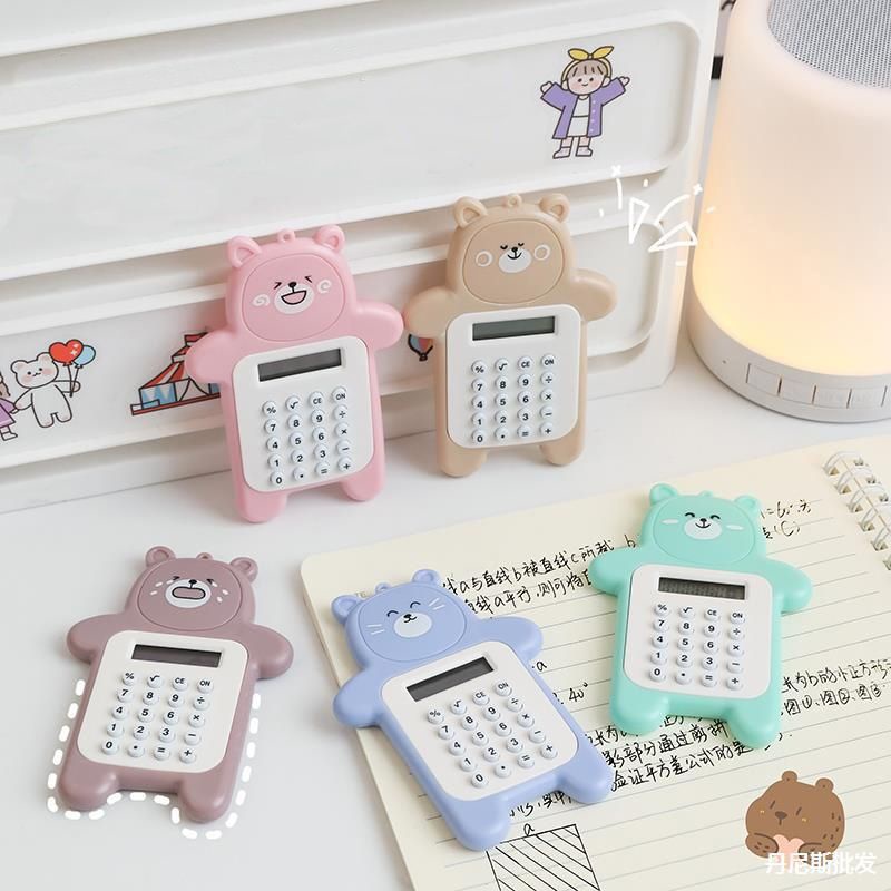 Kalkulator Mini Beruang 8 digit Kalkulator Portable Motif Karakter