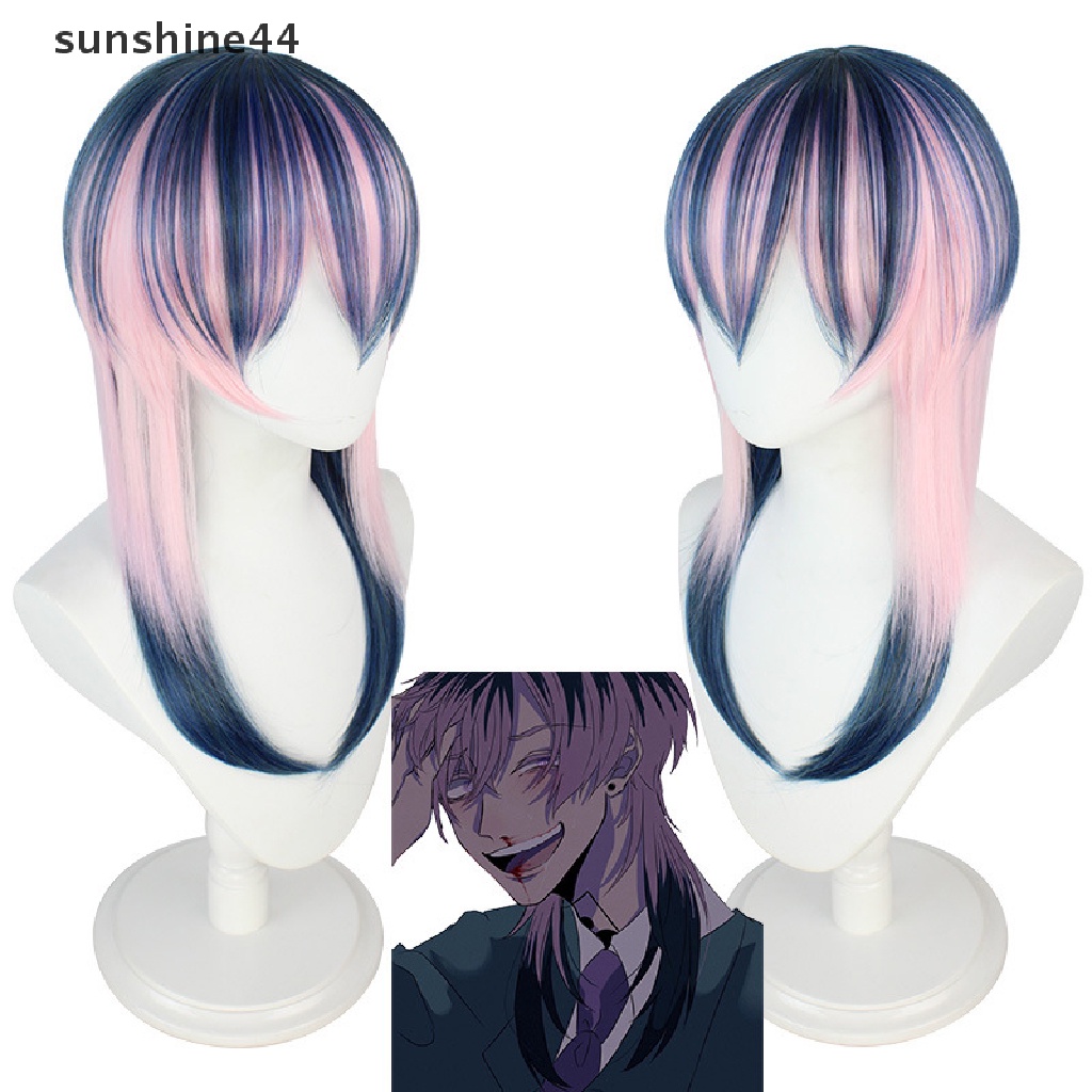 Sunshine Anime Tokyo Revengers Rindo Haitani Cosplay Wig Biru Ungu Pink Tahan Panas Rambut Cosplay Wig Dewasa Props Party Decor.