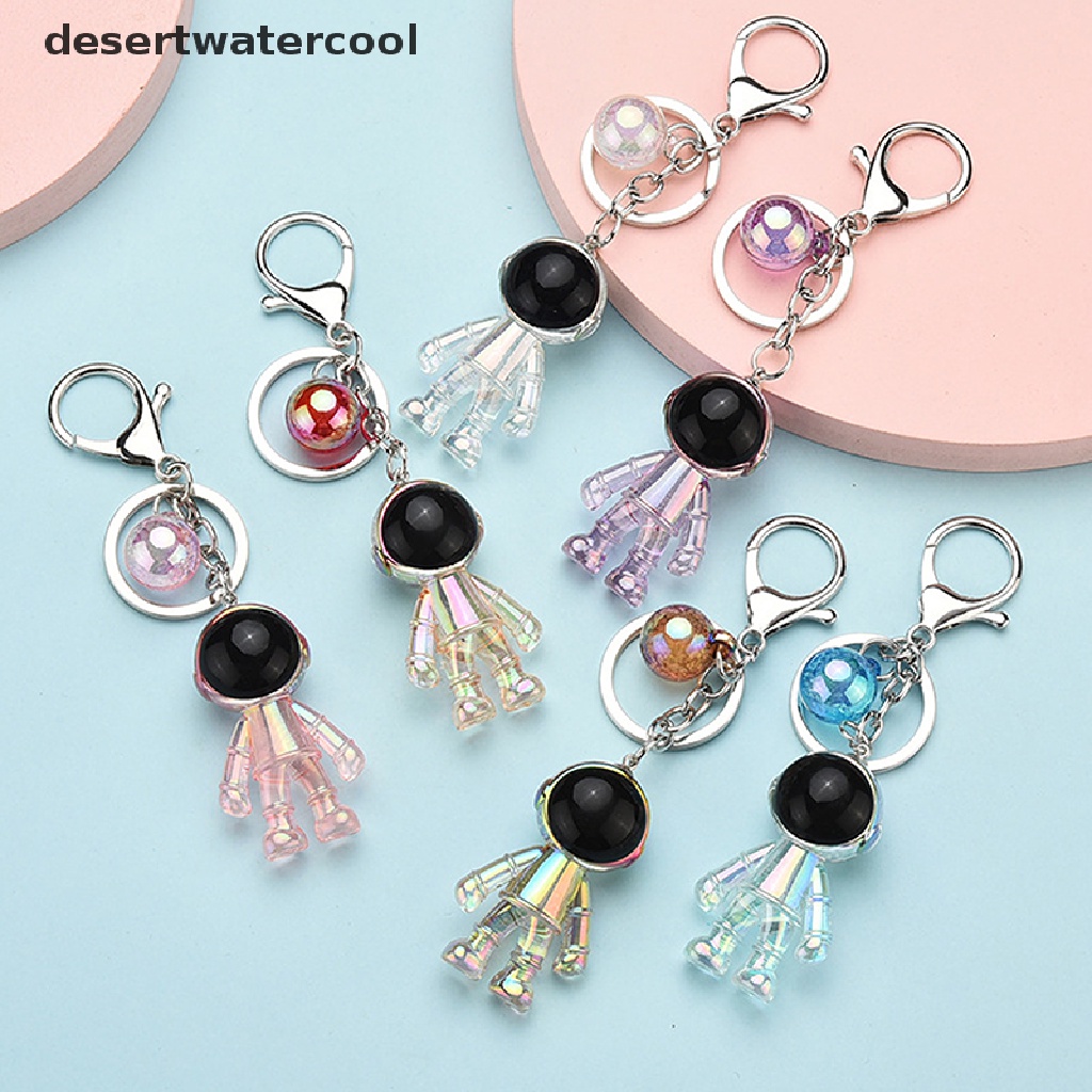 Deid Fashion Warna-Warni Akrilik Astronot Gantungan Kunci Lucu Spaceman Keyring Pendant Hadiah Martijn