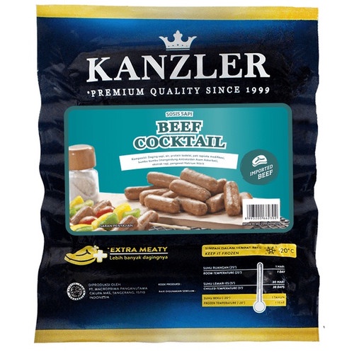 

KANZLER BEEF COCKTAIL SAUSAGE 500GR & 250g SOSIS SAPI PREMIUM EXTRA MEETY FRO