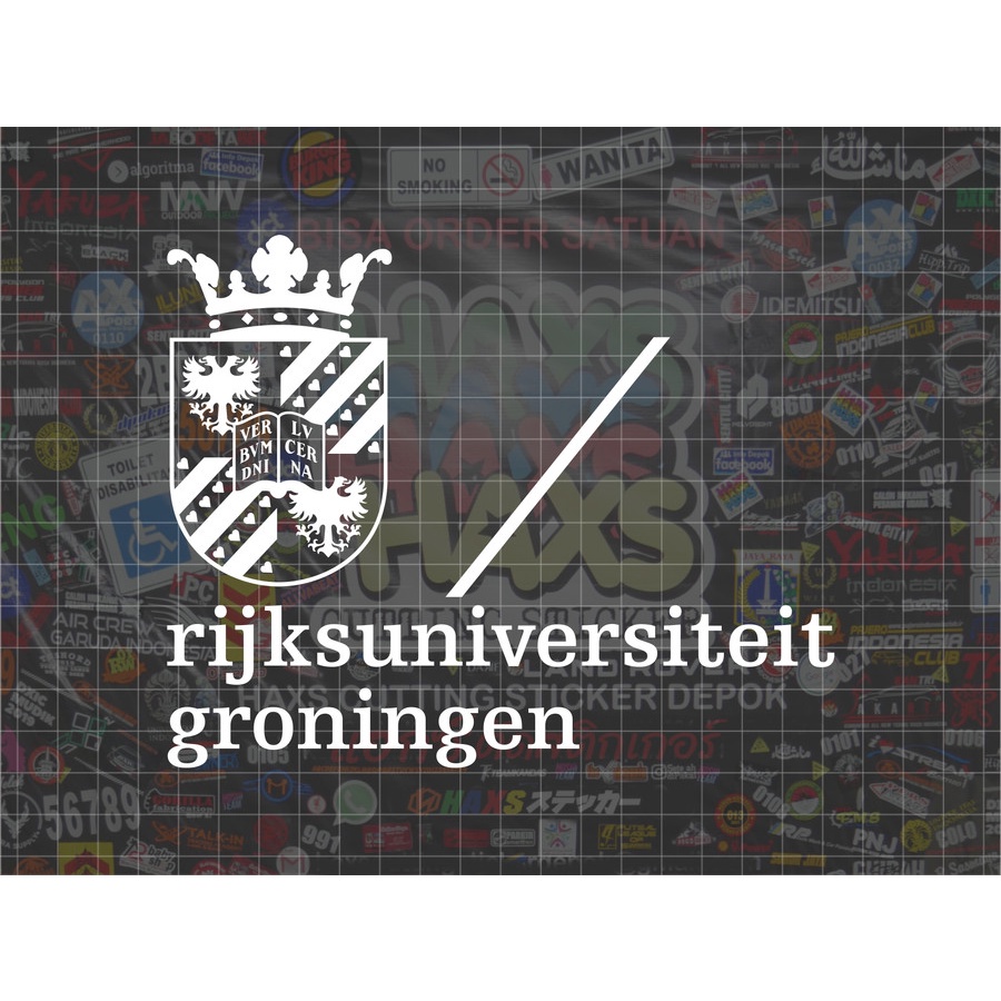 Cutting Sticker rijksuniversitet groningen ukuran 20 cm untuk motor mobil