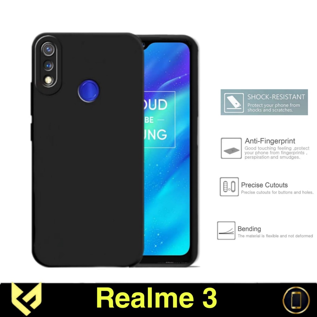 Promo Case REALME 3 Case Black Casing Premium Slim Exellent Cover | Soft Matte | Soft Case Macaron