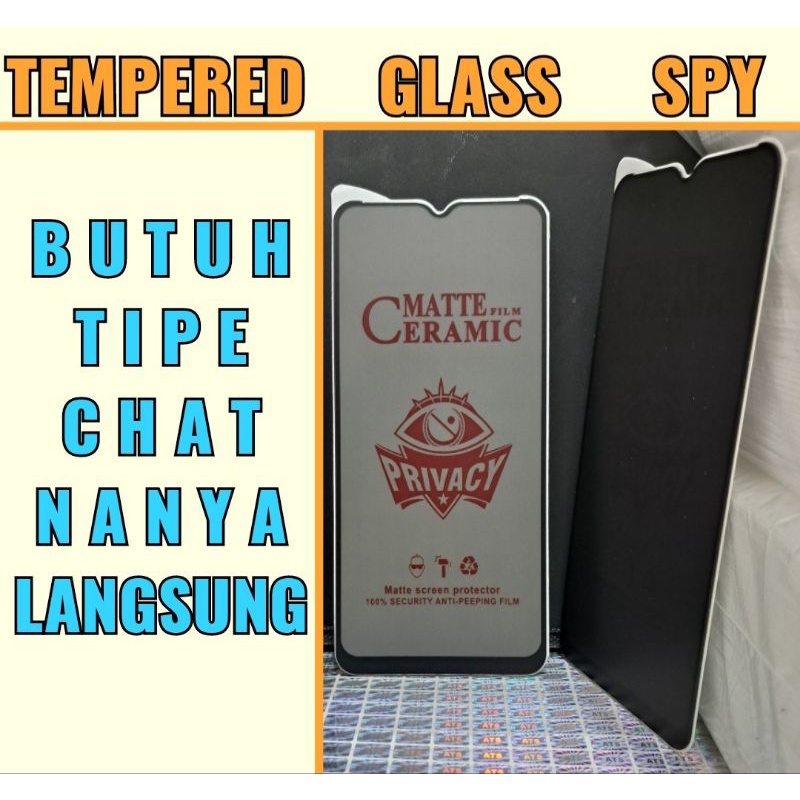 Tempered Glass Tg Anti Gores Spy / Tipe Sudah Di Chat / All Tipe Handphone