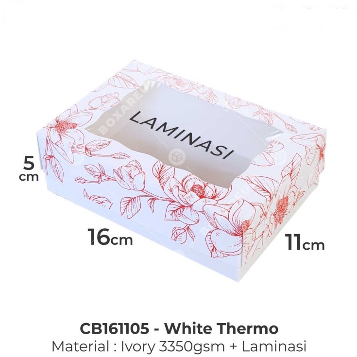 

Cake Box Brownies Flower Merah / Dus Packaging Kue Roti CB161105 WT