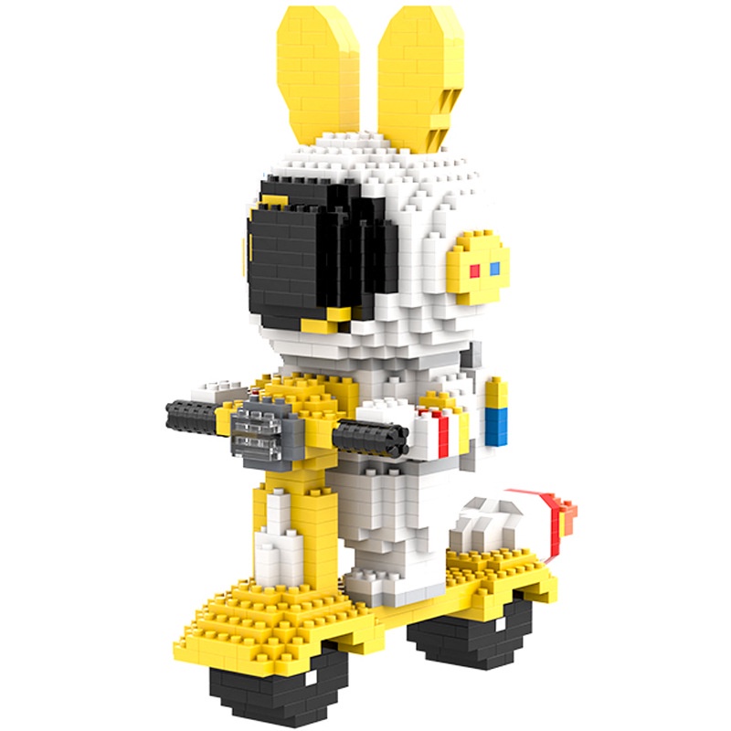 Mainan Balok Susun Astronot Sepeda Motor Travel Mainan Anak Mainan Edukasi DIY 3DPuzzle Nano Block