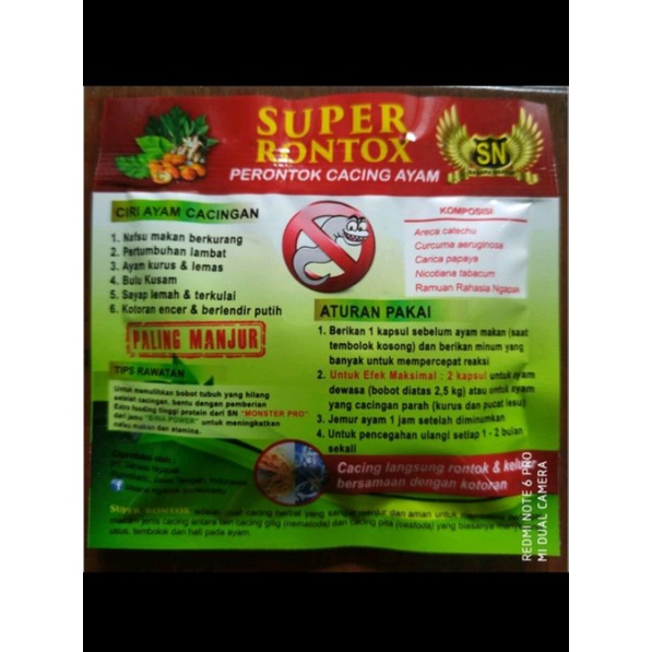 super rontok obat cacing ayam ECERAN