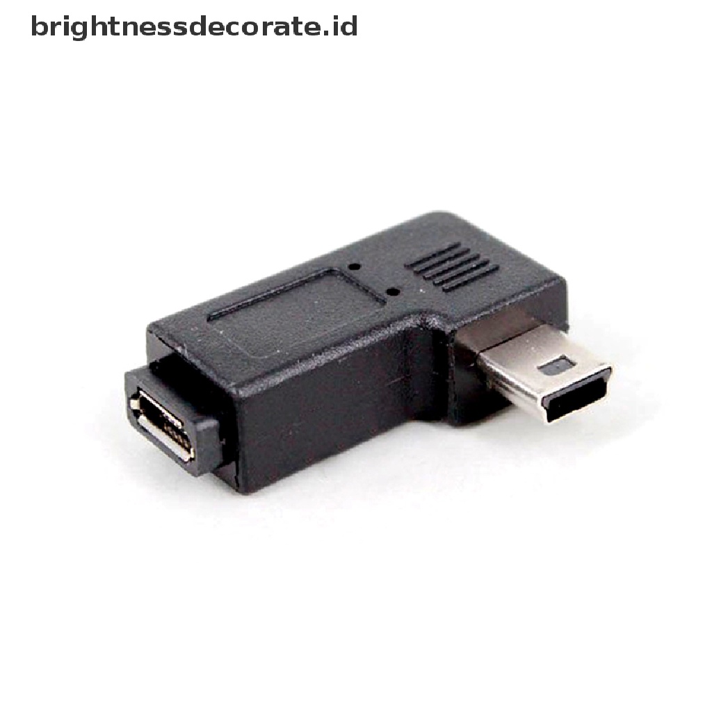 [Birth] 90derajat Sudut Kanan Kiri Mini USB Tipe A Male To Micro USB Female Adapter [ID]