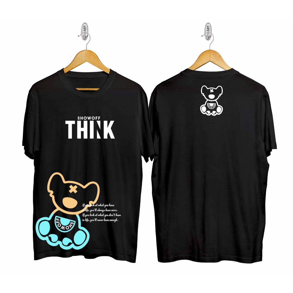 Kaos Tshirt Pria Terbaru Samurai Jepang Think Warna Hitam Distro Lengan Pendek Motif Sablon Bergambar Keren