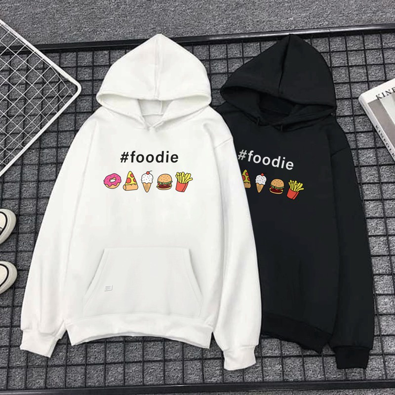 Parisdivarious Sweater Hoodie Jemper Foodie Bahan Fleece Size S - XXL (Pria &amp; Wanita)