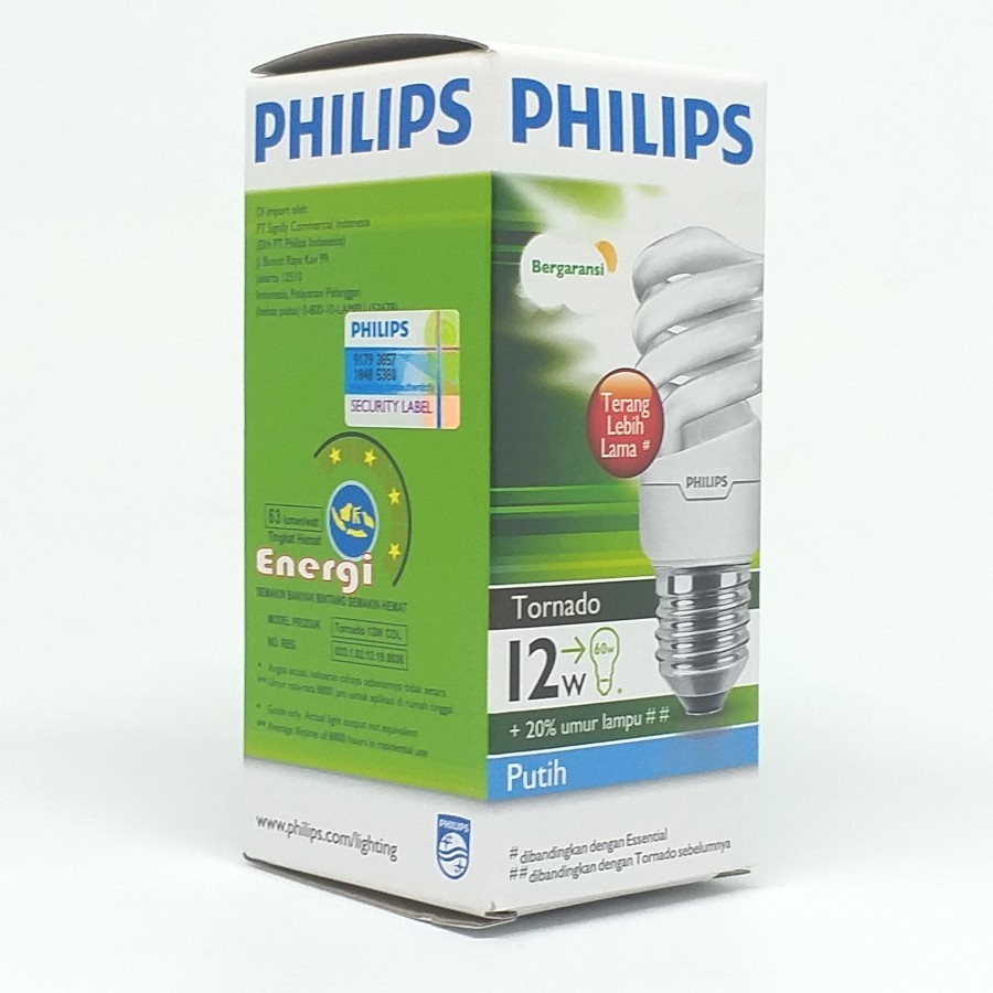 Philips Bohlam Lampu Tornado Spiral 12 Watt
