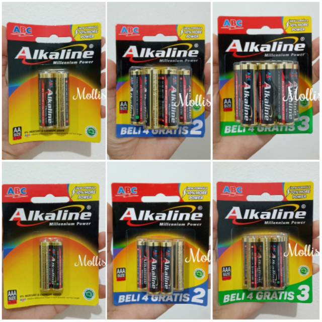 Baterai/Battery/Batere ABC Alkaline AA/AAA isi 2 | isi 6 | isi 7 - MS