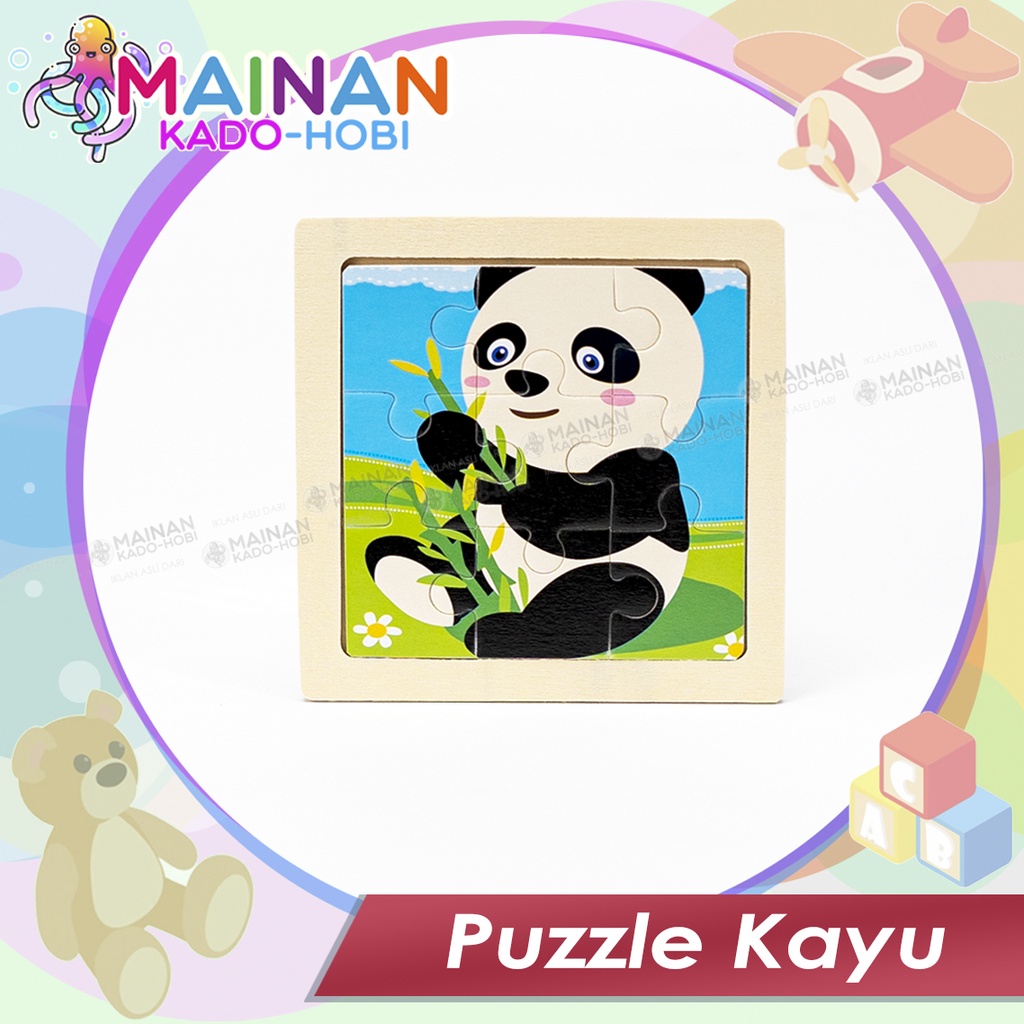 MAINAN EDUKASI ANAK PUZZLE KAYU KARAKTER PANDA SMALL SIZE