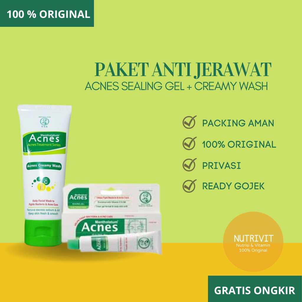 PAKET ANTI JERAWAT ACNES SEALING GEL DAN CREAMY WASH