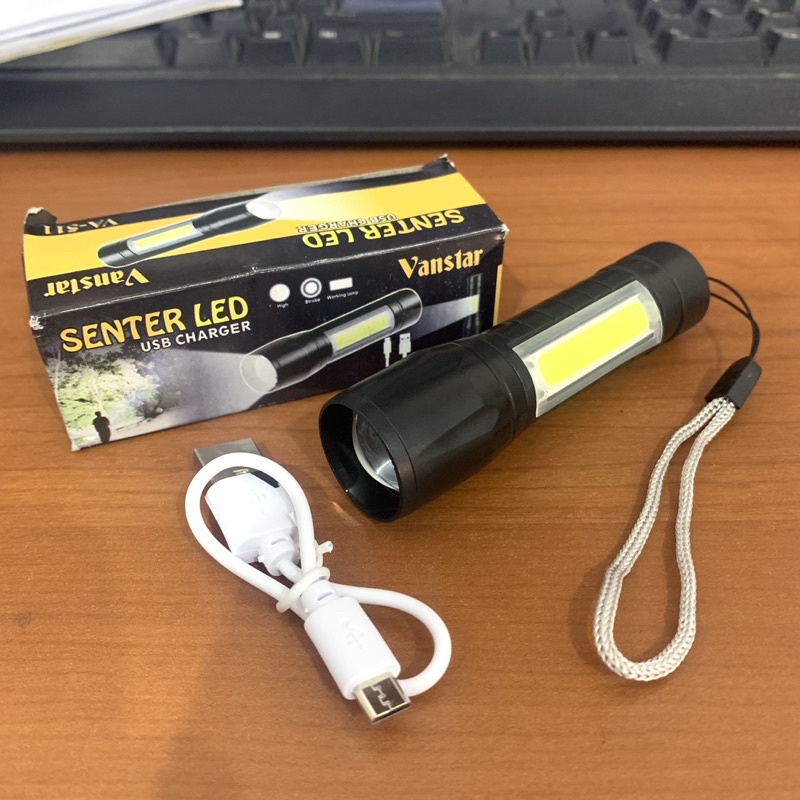 SENTER MINI/ Senter LED Mini Portabel Vanstar VA-511 Senter alat pembantu USB Charger