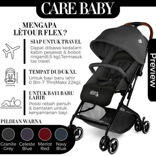 Care Baby Stroller CBS2001 Letour Flex - Cabin Size