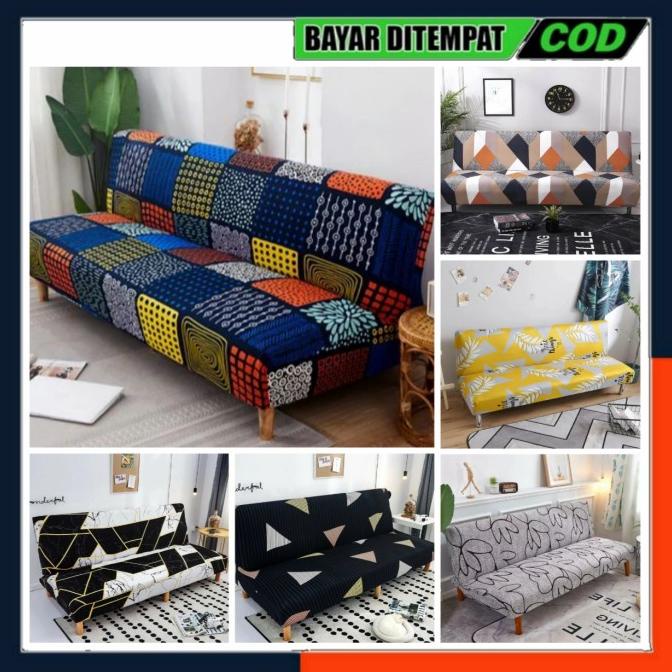Sarung Sofa Bed Cover Sofa Bed Motif Medium Kursi Informa Inoac