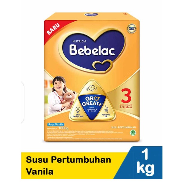 Bebelac 3 dan 4 Vanila dan Madu Susu Formula 1000gr