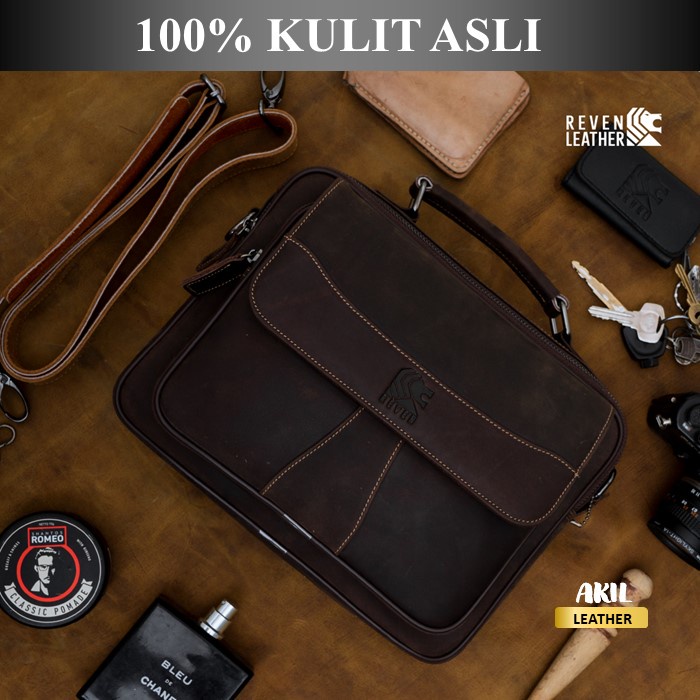 Tas Selempang Pria Reven Bima Tas Kerja Kuliah Tas Kulit Pria Asli