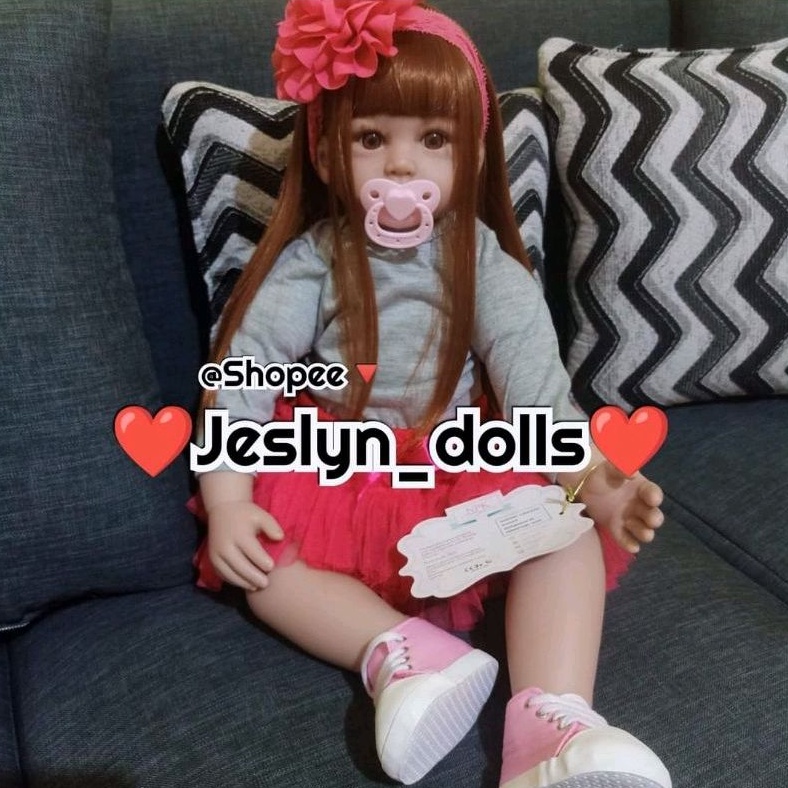 READY Boneka reborn ukuran besar 60cm Silicone Reborn Baby Doll Girl/boneka susan/boneka bayi #js312