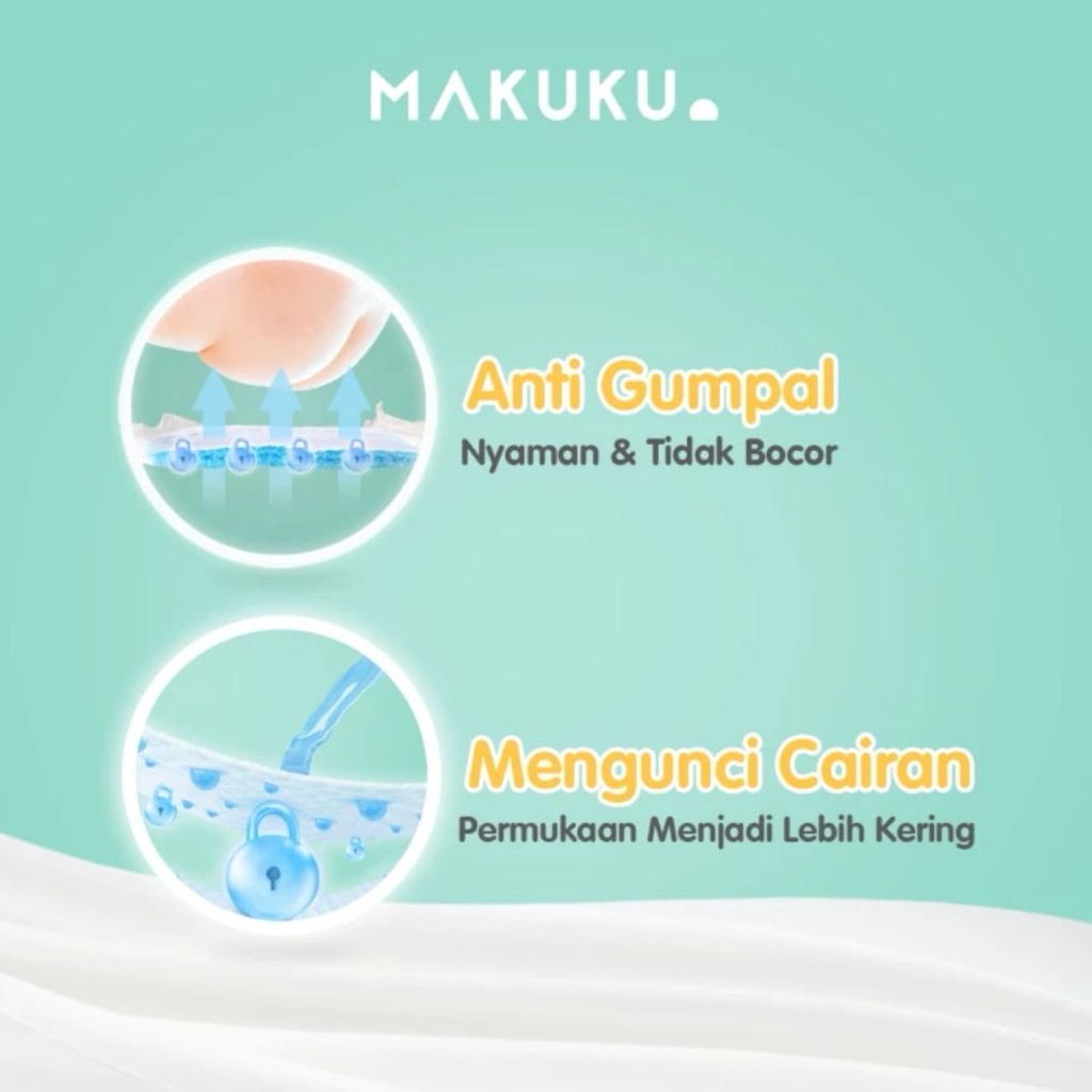 ( 4 Pack ) Comfort+ MAKUKU SAP Diapers - Popok Bayi Anti Gumpal Extra Dry