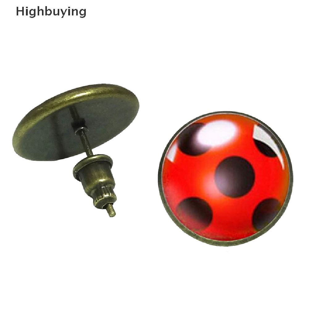 Hbid Lucu Ladybug Ear Stud Earrings Hewan Lingkaran Anting Wanita Pesta Hadiah Perhiasan Glory