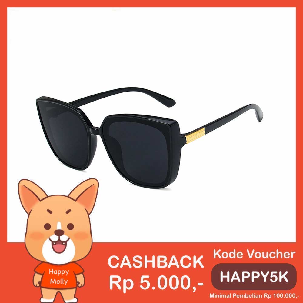 Kacamata UV400 [ Hitam ] Anti Radiasi - Sunglasses Wanita Korea - HM8146