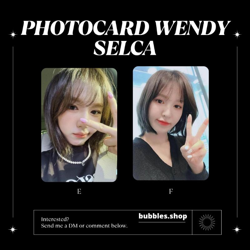 PHOTOCARD UNOFFICIAL WENDY RED VELVET SELCA