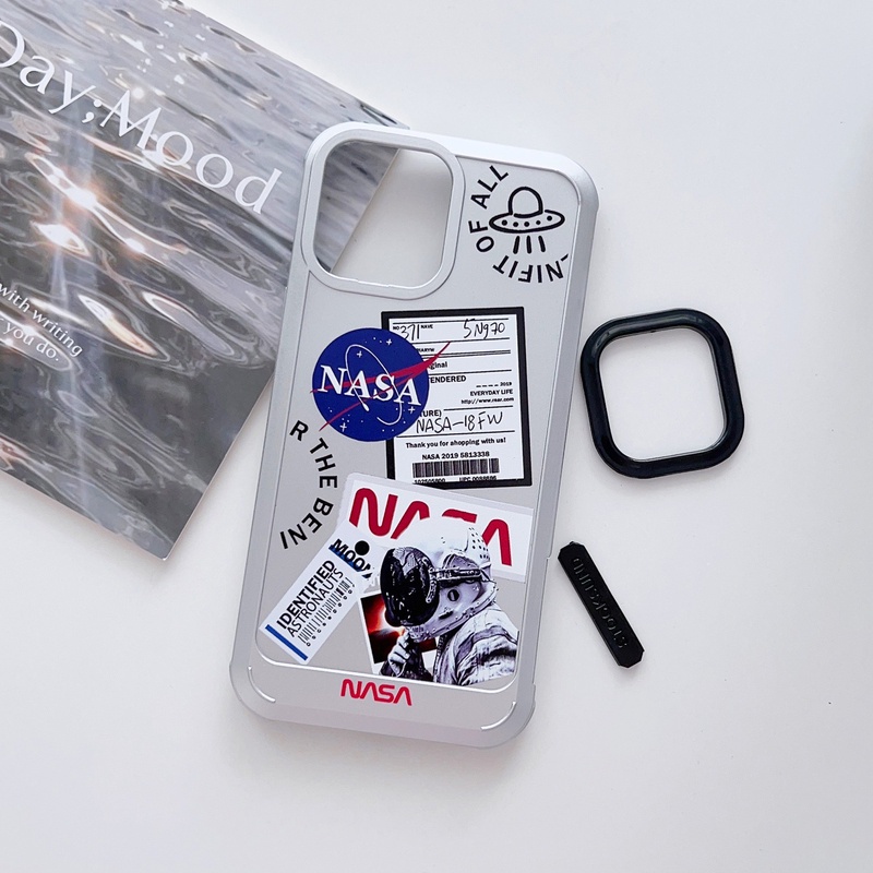 IPHONE Mewah Populer Nasa Astronot Plating Kamera Case Untuk Iphone14 13 12 11 Pro Max 14Plus Shockproof Armor Cover HD Lensa Kaca Acrylic Funda