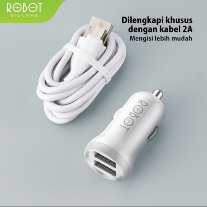 Robot RT-C07 Car Charger Dual Usb 2.4A - Car Charger Robot RT C07 2.4A