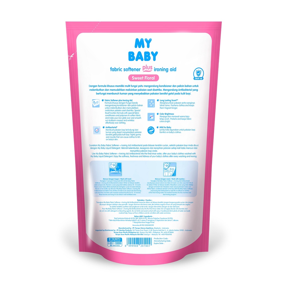 My Baby Fabric Plus Ironing Aid Sweet Floral Softener [675 ml / 2 pcs] - Bundle Pack - Exp: 10.2025