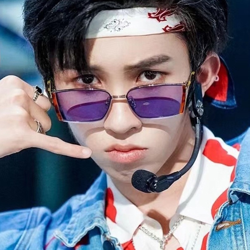 Kacamata Hitam Lensa Hip Hop Ocean Kacamata Bingkai Kecil Metal Untuk Pria Dan Wanita