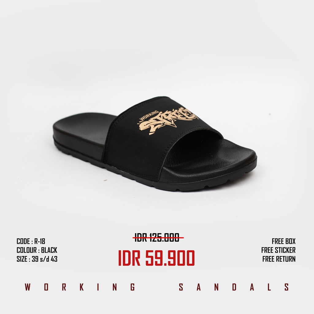 Sendal Slide Pria Original Footwear Working R-18 // Sendal Selop Pria