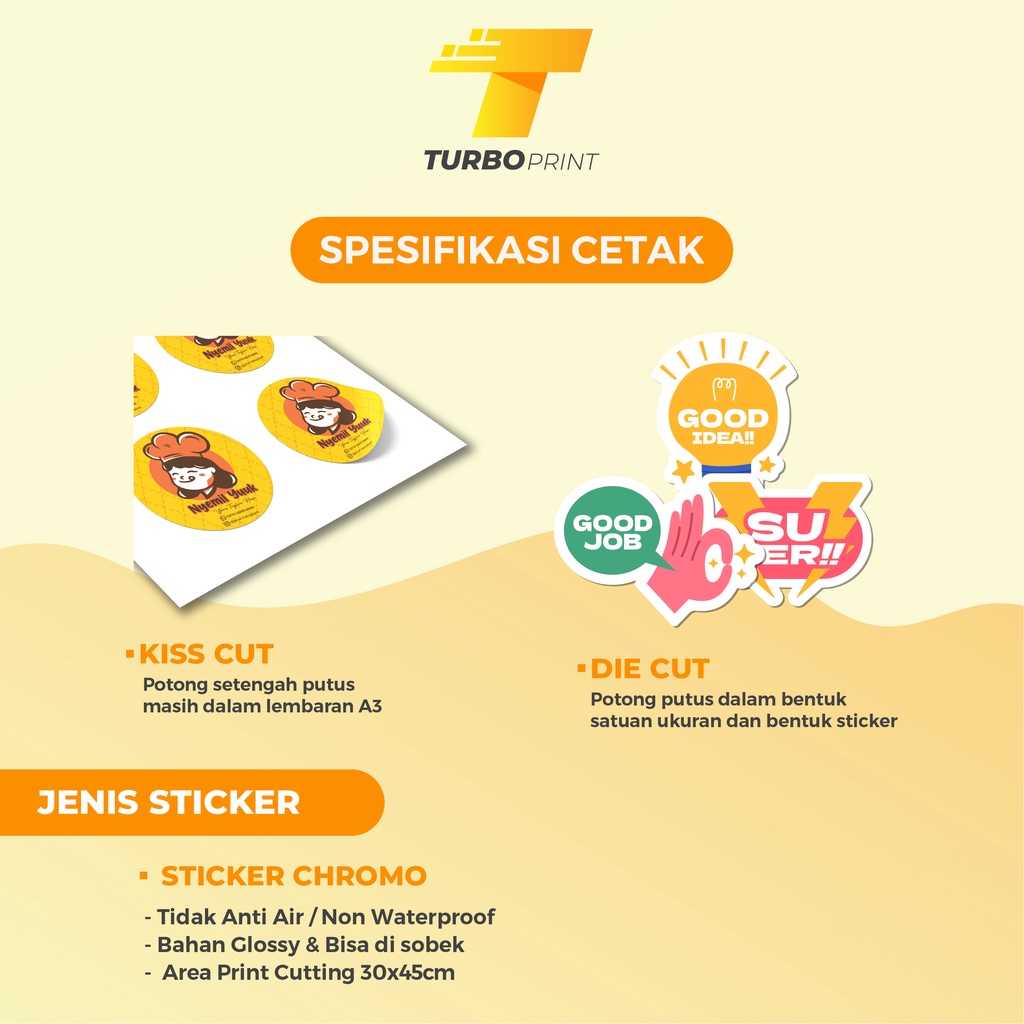 Cetak Stiker Label Chromo A3+ Sticker Kemasan Produk Makanan Minuman Berkualitas Bulat