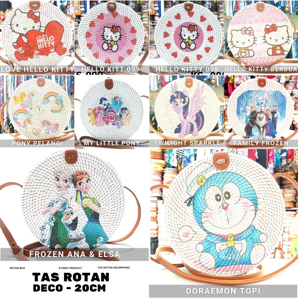 TAS ROTAN MOTIF DONALD BEBEK DONALD DUCK-TAS ROTAN MOTIF BUNGA ANIMAL KARAKTER