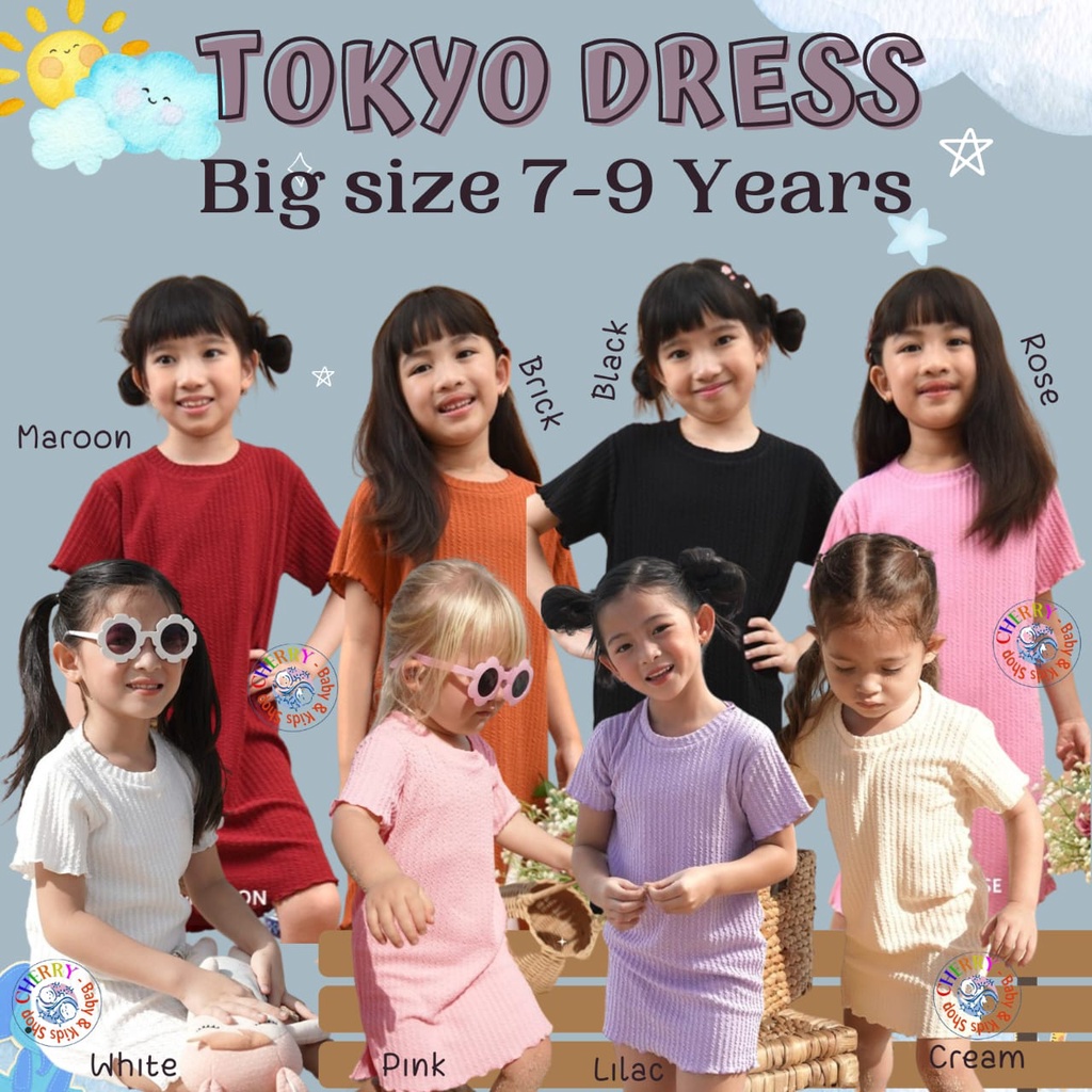 Kazel 6-9 Tahun Tokyo Dress Dress Crinkle Anak Perempuan x Zebe CBKS