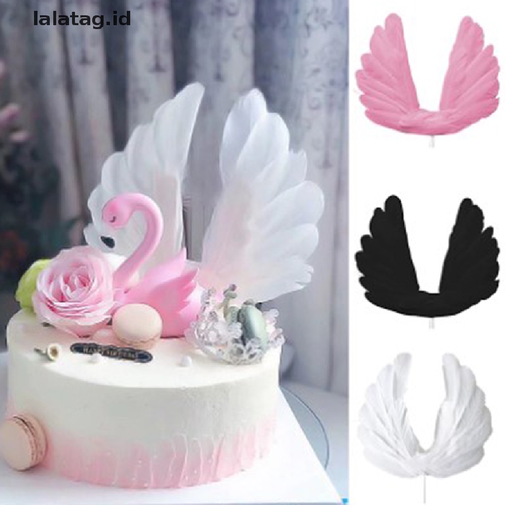 [lalatag] Sayap Malaikat Hiasan Kue Wedding Cupcake Cake Flag Dekorasi Pesta Sayap Bulu [ID]