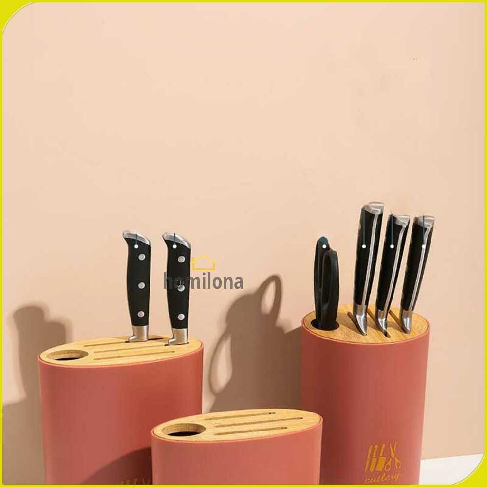 Multiyilego Tempat Pisau Dapur Multifungsi Oval Shape Knife Holder - 36524