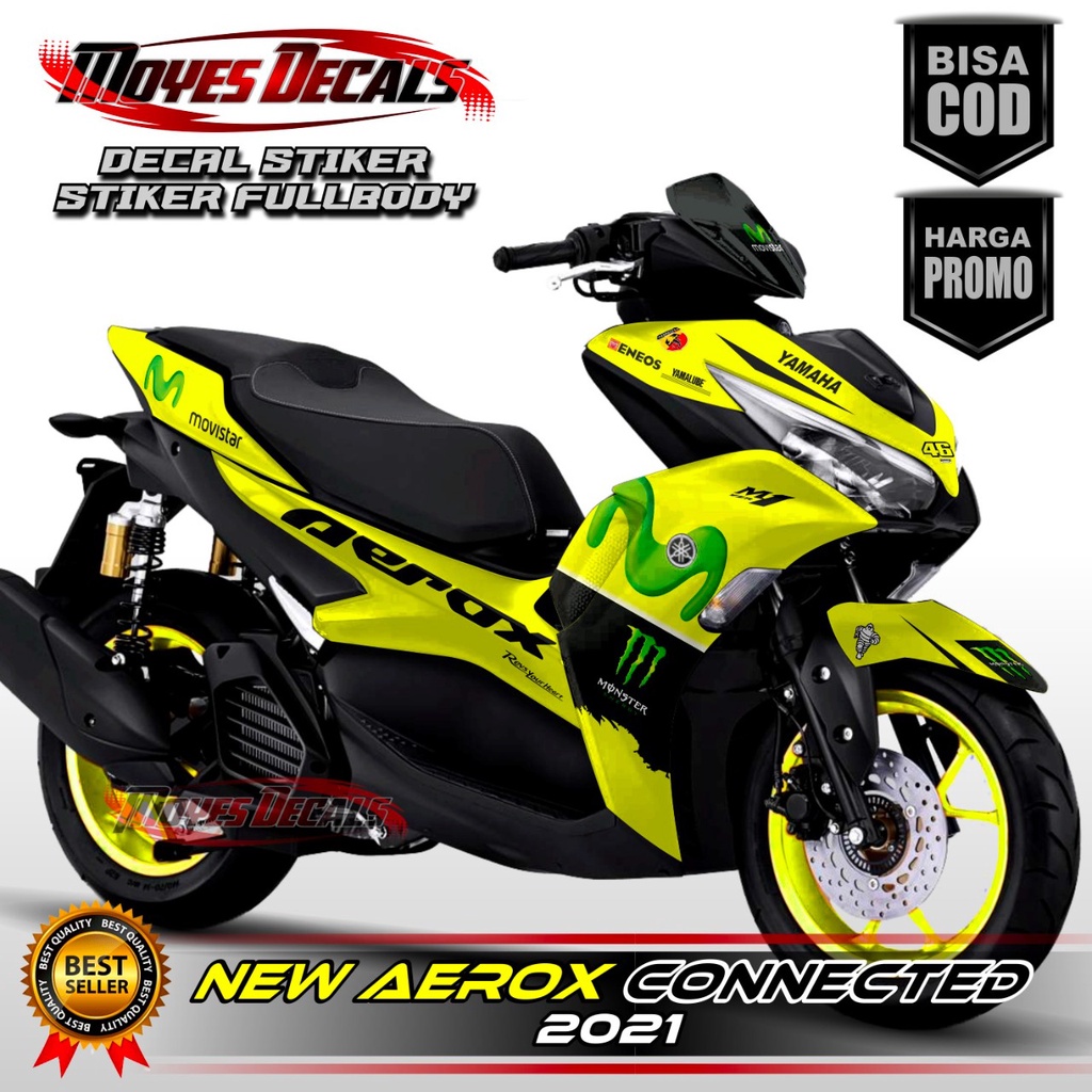 Decal Stiker New Aerox 155 Full Body - Movisstar Warna Kuning 001