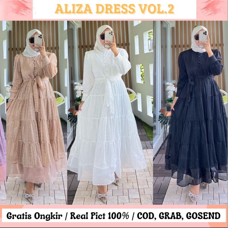 ALIZA DRESS /DRESS KONDANGAN/ GAMIS PESTA SAGE GREEN