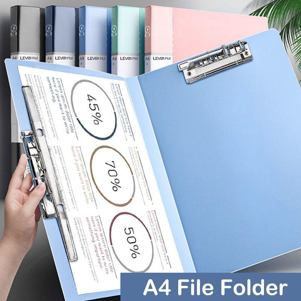 Mxbeauty A4 File Folder Clipboard Tempat Kwitansi Siswa Kantor Stationary Double Clips Test Paper Memo Clip Board