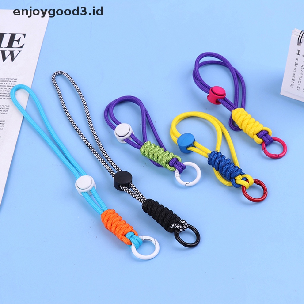 [Rready Stock] Fluorescent Lanyard Phone Case Kabel Gantung Gantungan Kunci Tas Liontin Tali Dikepang (ID)